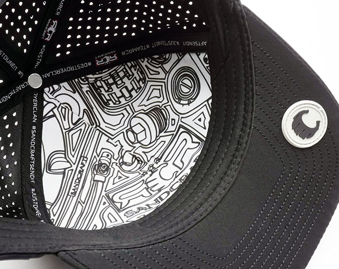 SANDCRAFT Hat - 'BLACKWATER' Black - 6 Panel - Image 4