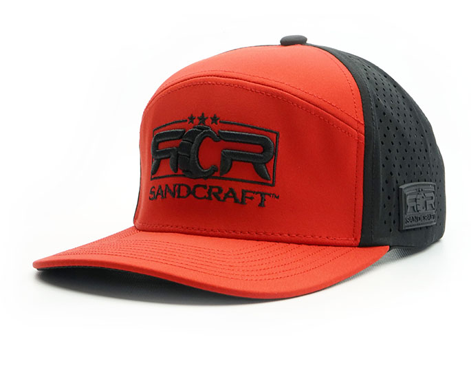 Sandcraft Hat - 'BLACKWATER' Red - 6 Panel