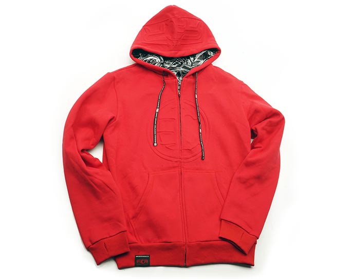 Blackwater Embossed & Lined Hoodie - Red